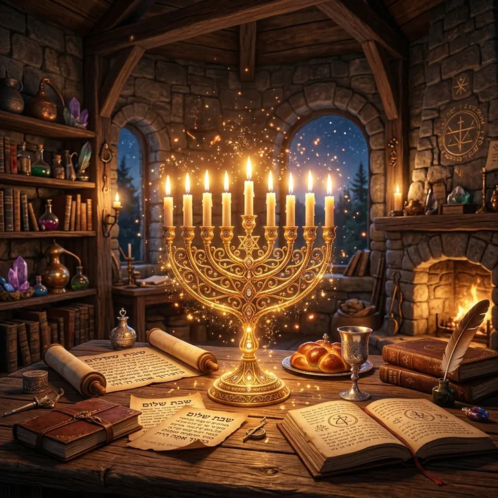 מנורה מאירה בחדר לימוד